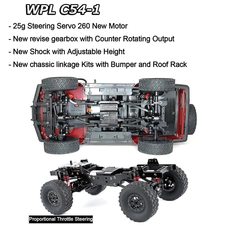 Amazon.com: HLSFWDRIVE WPL C54-1 RC Crawler 1/16 RC Truck